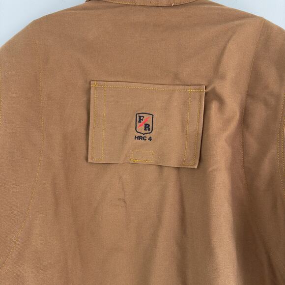 Riverside Protect‎ Apparel Flame Resistant heavy duty brown work jacket Men L - Picture 7 of 16